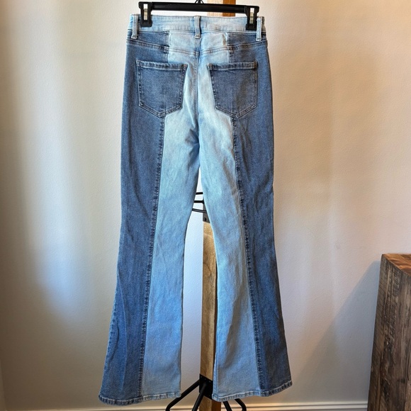 NOT FOR SALE Altar’d State Two Toned Jeans Flare Bellbottom - Picture 2 of 3
